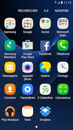 Galaxy S7: Utiliser et personnaliser la barre de favoris (SM-G930W)