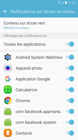 Galaxy S7: Modifier le type de verrouillage de l'écran (SM-G930W)