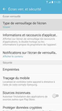 Galaxy S7: Modifier le type de verrouillage de l'écran (SM-G930W)