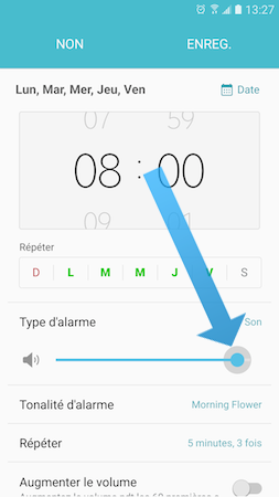 Galaxy S7: Alarme de réveil (SM-G930W)