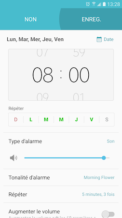 Galaxy S7: Alarme de réveil (SM-G930W)