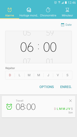 Galaxy S7: Alarme de réveil (SM-G930W)
