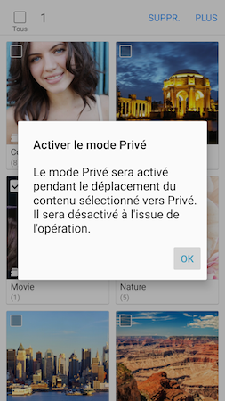 Galaxy S7: Mode privé (SM-G930W)