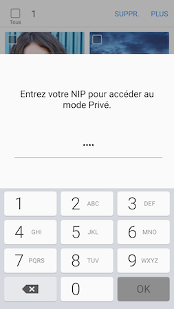 Galaxy S7: Mode privé (SM-G930W)