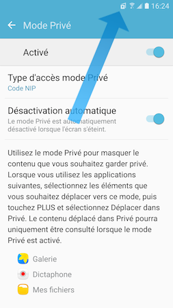 Galaxy S7: Mode privé (SM-G930W)