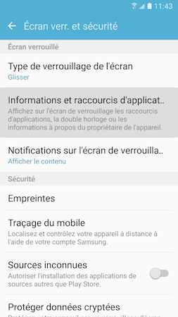 Galaxy S7: Épingler des applications sur l'écran de verrouillage (SM-G930W)