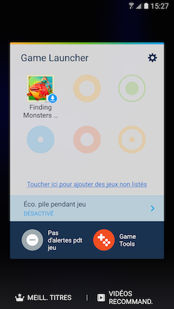 Galaxy S7: Utiliser Game Launcher et Game Tools pour jouer à des jeux vidéos (SM-G930W)