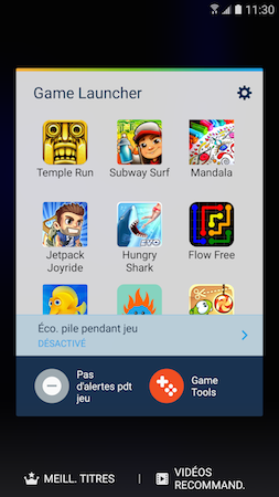 Galaxy S7: Utiliser Game Launcher et Game Tools pour jouer à des jeux vidéos (SM-G930W)