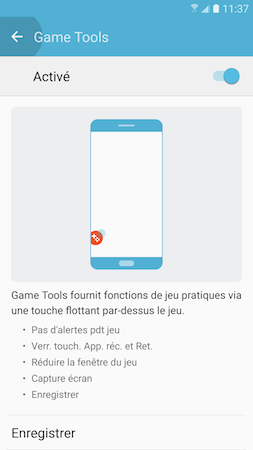 Galaxy S7: Utiliser Game Launcher et Game Tools pour jouer à des jeux vidéos (SM-G930W)