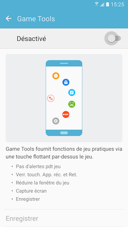 Galaxy S7: Utiliser Game Launcher et Game Tools pour jouer à des jeux vidéos (SM-G930W)