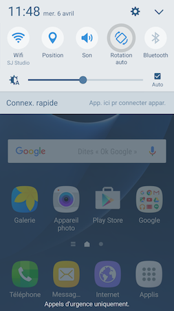 Galaxy S7: Bloquer la rotation automatique de l'écran (SM-G930W)