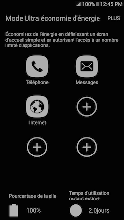 Galaxy S7: Mode ultra économie d'énergie (SM-G930W)