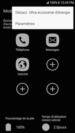 Galaxy S7: Mode ultra économie d'énergie (SM-G930W)