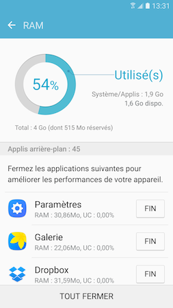 Galaxy S7: Smart manager (SM-G930W)