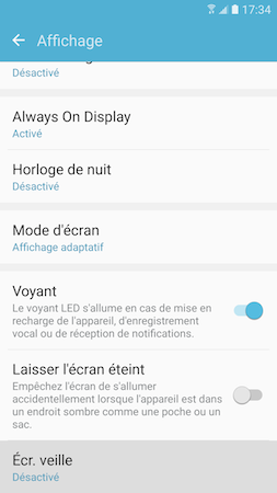 Galaxy S7 - Comment utiliser et personnaliser l'écran de veille sur mon Samsung Galaxy S7?