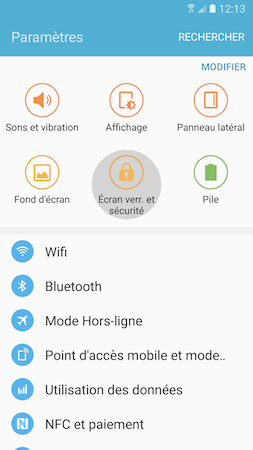 Galaxy S7: Type de verrouillage « Mot de passe » (SM-G930W)