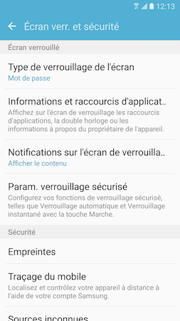 Galaxy S7: Type de verrouillage « Mot de passe » (SM-G930W)