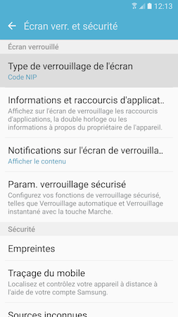 Galaxy S7: Type de verrouillage « Mot de passe » (SM-G930W)