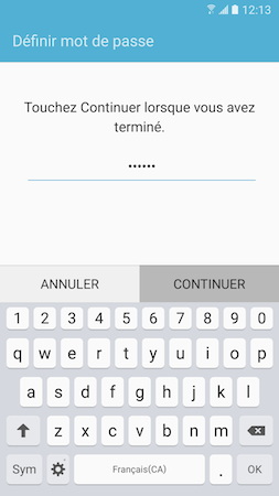 Galaxy S7: Type de verrouillage « Mot de passe » (SM-G930W)
