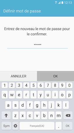 Galaxy S7: Type de verrouillage « Mot de passe » (SM-G930W)