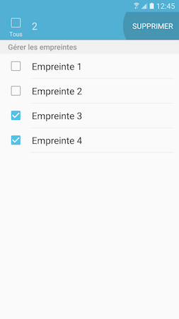 Galaxy S7: Type de verrouillage « Empreintes » (SM-G930W)