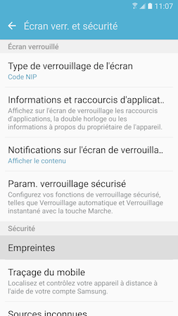 Galaxy S7: Ajouter ou supprimer une empreinte digitale (SM-G930W)