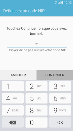 Galaxy S7: Type de verrouillage « Empreintes » (SM-G930W)