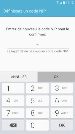 Galaxy S7: Type de verrouillage « Empreintes » (SM-G930W)