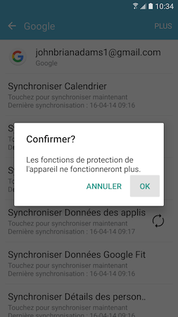Galaxy S7: Tirer profit de la protection Google de l'appareil (SM-G930W)