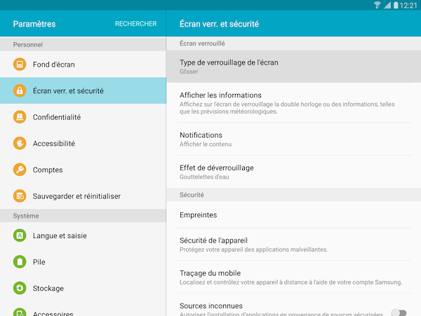 Ecran de verrouillage 2