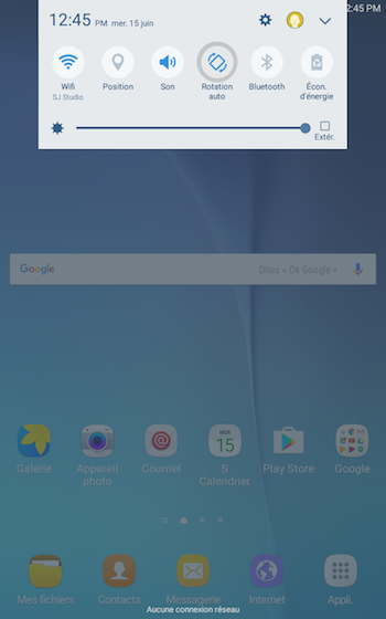 Galaxy Tab E LTE: Bloquer la rotation automatique de l'écran (SM-T377W)