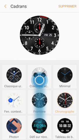 Gear S3 Frontier: Modifier et personnaliser le type de cadran (SM-R760)