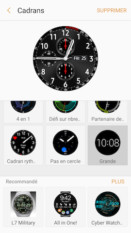 Gear S3 Frontier: Modifier et personnaliser le type de cadran (SM-R760)