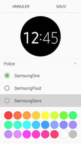 Gear S3 Frontier: Modifier et personnaliser le type de cadran (SM-R760)