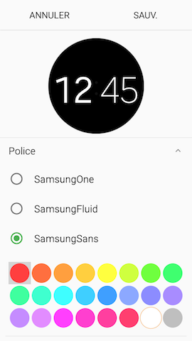 Gear S3 Frontier: Modifier et personnaliser le type de cadran (SM-R760)