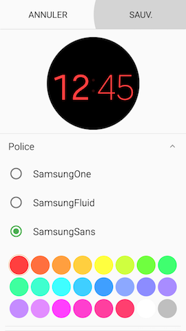 Gear S3 Frontier: Modifier et personnaliser le type de cadran (SM-R760)