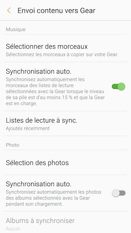 Gear S3 Frontier: Écouter de la musique (SM-R760)