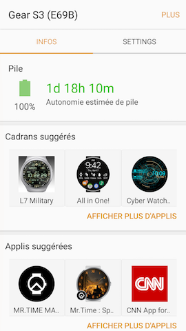 Gear S3 Frontier: Écouter de la musique (SM-R760)