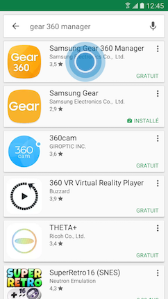 Gear 360: Télécharger et installer l'application compagnon Gear 360 Manager (SM-C200)