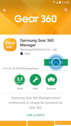 Gear 360: Télécharger et installer l'application compagnon Gear 360 Manager (SM-C200)