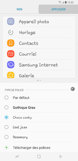 Galaxy S8: Style et taille de la police (SM-G950W)