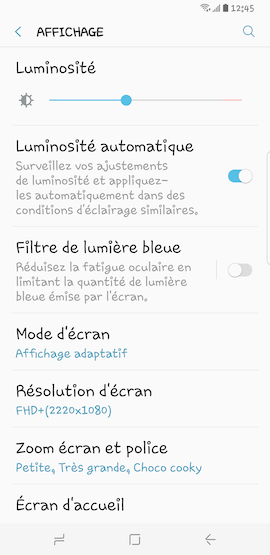 Galaxy S8: Style et taille de la police (SM-G950W)
