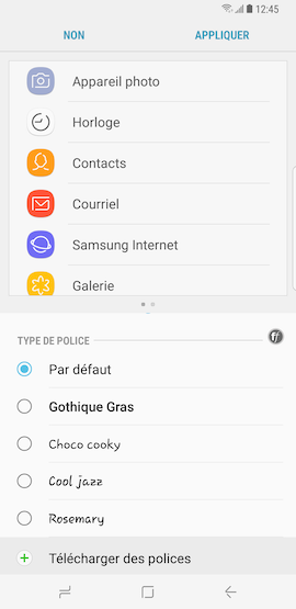 Galaxy S8: Style et taille de la police (SM-G950W)