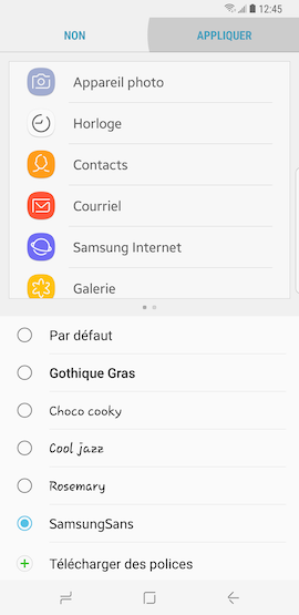 Galaxy S8: Style et taille de la police (SM-G950W)