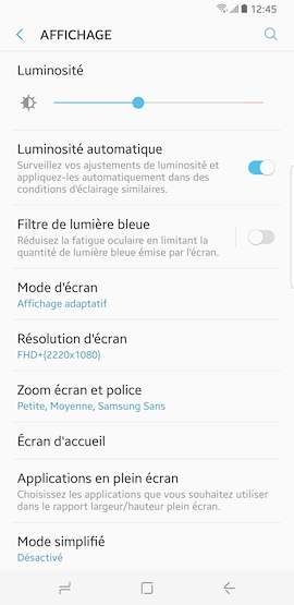 Galaxy S8: Style et taille de la police (SM-G950W)
