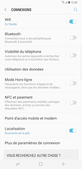 Touchez le bouton coulissant pour désactiver le Mode Hors-ligne