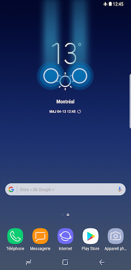 À partir de n'importe quel écran d'accueil ou de n'importe quel menu