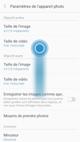Galaxy A5 (2017): Lancer rapidement l'application appareil photo (SM-A520W)