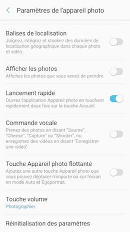 Galaxy A5 (2017): Lancer rapidement l'application appareil photo (SM-A520W)