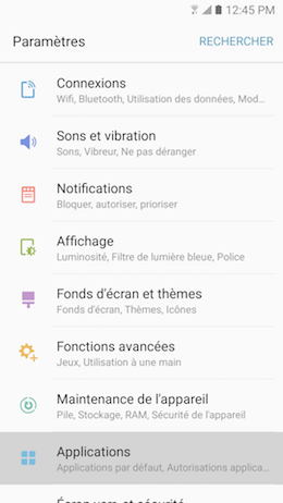 Galaxy A5 (2017): Vider le cache ou effacer les données d'une application (SM-A520W)